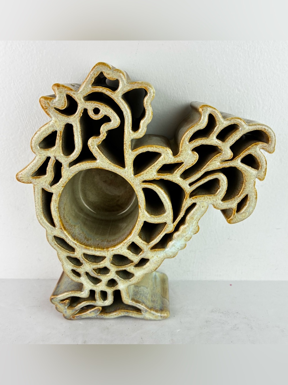 Bay Pottery Virginia Ceramic Rooster CandlePot Votive Candle Holder
